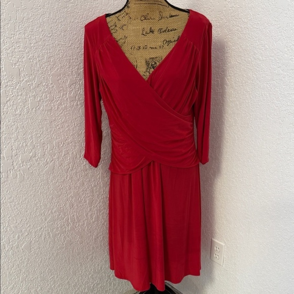 Vintage B-Slim Elegant Red Midi Wrap Dress